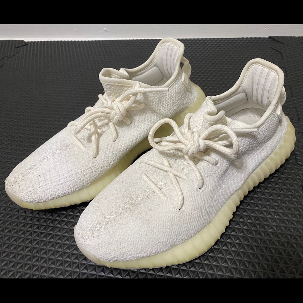 Triple white Yeezys